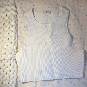 Aritzia Babaton Ivory Ribbed Tank Top